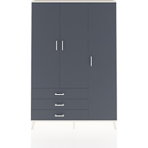 Arges Dolap 6 Raflı 3 Çekmeceli Tek Askılı 132x30x195 Aytaşı-antrasit/antrasit Antrasıt/antrasıt