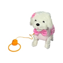 Pft-b025 Peluş Tasmalı Yürüyen Köpek Pembe