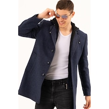 Plt8376 Dewberry Erkek Palto-Desenli Lacivert-Desenli Lacivert