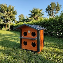 Pati Emlak Ahşap Kedi Evi Dış Mekan Kedi Kulübesi
