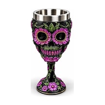 Day Of The Dead Şeker Kuru Kafa Tasarımlı 3d Çelik Kadeh Bardak Çok Renkli