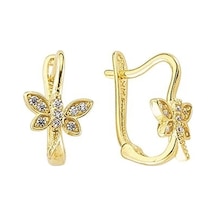 Goldkupe 14 Ayar Soru Model Taşlı Altın Küpe 1,20 Gr-775