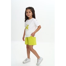 Toontoy Kids Toontoy Kız Çocuk Anımal Balon Baskılı Şortlu Takım Çok Renkli