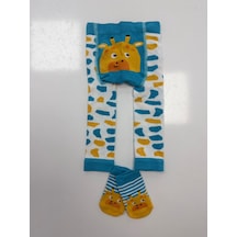 Bebek Pijama Tayt Çorap Açık Mavi - Beyaz