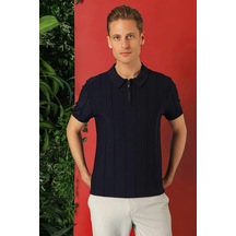Slim Fit Fermuarlı Polo Yaka Kısa Kol Lacivert Triko Tr 865 Lacivert Slim Fit Fermuarlı Polo Yaka Kısa Kol Lacivert Triko Tr 865 Lacivert