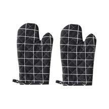 Pazly 200 C Isıya Dayanıklı Kaymaz Mutfak Eldiveni Seti - 2 Adet Siyah Siyah