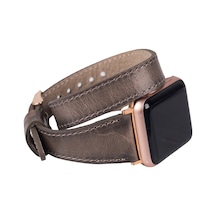 Apple Uyumlu Watch Deri Kordon 42-44-45mm Slim Dt V23ef Gri