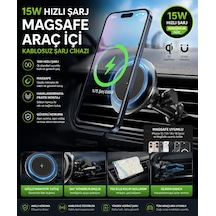 Kablosuz Hızlı Şarj Özellikli Araç İçi Telefon Tutucu Kablosuz Şarj Magsafe Destekli Klima Bölmesi Şarj Cihazı