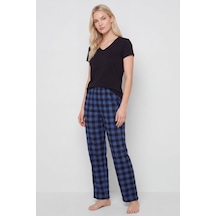 Türen Kadın Ekoseli Pijama Takımı T3618/mavi Çok renkli