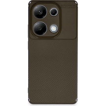 Xiaomi Redmi Note 13 Pro 4g Kılıf Focus Carbon Silikon Kapak Kahverengi