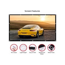 Artfulabode 120 İnç 16:9 Kıvrımsız Taşınabilir Projeksiyon Perdesi, Ev Sineması Ve Toplantı Ekranı Jzr-gy