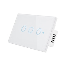 Pazly Tc120 Akıllı Işık Anahtarı - Cam Dokunmatik Panel - Wifi - Alexa Echo & Google Home Destekli - Beyaz