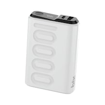 Bix Tpb15 10000mah Pd 20w Usb-c Usb-a Qc 3.0 22.5w Süper Hızlı Şarj Destekli Dijital Ekranlı Mini Powerbank Beyaz