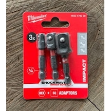 Milwauke Cobalt Bits Lokma Adaptörü Bits Lokma Geçiş Adaptörü 3 Pcs Matkap Ucu