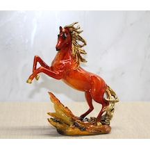 Polyester Gold Detaylı Şahlanmış At Figürü