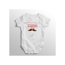 Babylimon Iyi Ki Babamsın Kocaman Kalpli Adam Yazılı Baskılı Bebek Zıbını Beyaz - 132207282 Beyaz