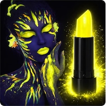 Uv Neon Sarı Ruj Karanlıkta Parlayan Makyaj Boyası Go-53-vice 00