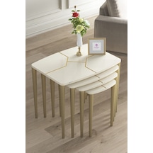Sehpalar Krem Ayakları Gold