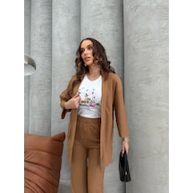 Kahverengi Kimono Takım Kahverengi