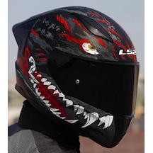 Ls2 Rapıd 2 Race Kaıju Fullface Motosiklet Kaskı Siyah Camlı Siyah