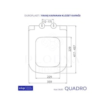 Kare Duroplast Quadro Yavaş Kapanan Klozet Kapağı
