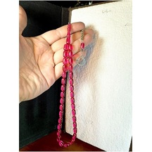 Blok Zar Tesbih Pembe Renkli Kapsül Kesim T-183