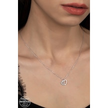 Union Swarovski Zirconia Kadın Kalp Kalbe Gümüş Kolye (550095064)