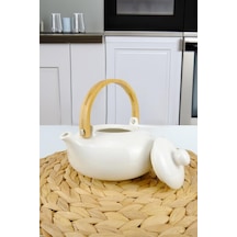 Acar Safira Collection Porselen Bitki Çayı Demliği Çaydanlık 750 ML Beyaz - Porj-05197/12 Beyaz