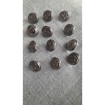 Sıyah Nıkel Metal Düğm 10 Mm 12 Adet