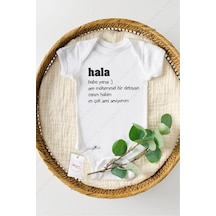 Hediyenza Hala Baba Yarısı Özel Tasarım Bebek Zıbın Pamuklu Çıtçıtlı Body Beyaz
