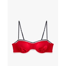 Koton Çıkarılabilir Askılı Kroşe Detaylı Balenli Bikini Üst Kırmızı 6sak10212mm