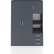 Hyperion Dolap 5 Raflı 3 Çekmeceli Tek Askılı 132x44x195 Antrasit-antrasit/antrasit Antrasıt/antrasıt Hyperion Dolap 5 Raflı 3 Çekmeceli Tek Askılı 132x44x195 Antrasit-antrasit/antrasit Antrasıt/antrasıt