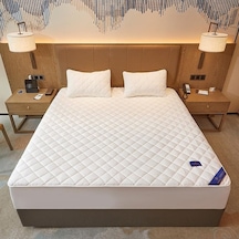 Beyaz Pamuk Yastıklı Çarşaf Saf Pamuk Tek Parça Saf Renk Simmons Yatak Örtüsü Kaymaz Toz Kapağı Beyaz - 135 200 Beyaz