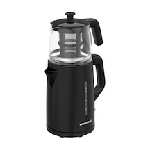 Siyah Çay Makinesi, 0.8 Litre Cam Demlik Kapasitesi