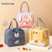 Yalıtımlı Soğutucu Taşınabilir Saklama Çantası Tote Bento Çantası Öğle Yemeği Kutusu Mavi Çok Renkli