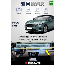 S-dizayn Togg T10f 9h Nano Gösterge & Multimedya Ekran Koruyucu 2'li Set Parlak 2025 Üzeri A+ Kalite