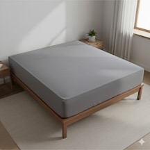 %100 Organik Pamuk Premium Lastikli Çarşaf Çift Kişilik 160x200+30 Dolmabahçe Serisi Antrasit