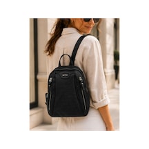 Just Polo Kadın Günlük Kullanıma Uygun Çok Bölmeli Sırt Çantası Ebat : 25 X 30 Cm Shopper Siyah