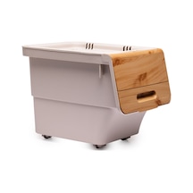 Tekerlekli Bambu Organizer 12 Lt 4 Adet