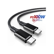 Ally Usb Type-C Pd3.1 100W(20V-5A) Hızlı Veri Şarj Kablosu 1Metr-Siyah