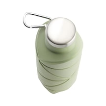 Katlanabilir Silikon Su Şişesi 700 Ml Çelik Kapak Ve Karabinalı Çok Renkli