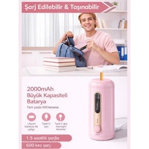 Va10 Pembe Şarjlı Otomatik Elektrikli Kalemtıraş 2000mah 5 Kademe Uç Ayarlı, 6.9-12mm Jumbo Uyumlu, Type-c, Geniş Hazneli