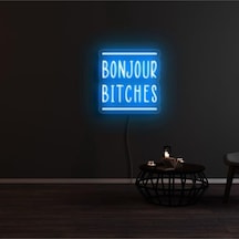 Bonjour Bıtches Yazılı Neon Tabela Turkuaz