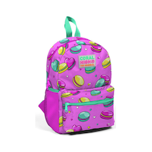 Coral High Kids Açık Pembe Makaron Desenli İki Bölmeli Yuva Sırt Çantası