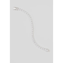 So Chic  Beyaz Taşlı 18 Ayar Beyaz Altın Kaplama Gümüş 18 CM Tasarım Bileklik
