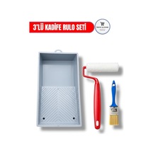 Tr Boyama Fırça Seti Kadife, 10 Cm Rulo, No:1.5 Fırça, Boya Tavası, 3'lü Set