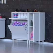 Armin 90 X 97,5 X 32,5 Cm Çamaşır Hazneli Çok Amaçlı Banyo & Mutfak Dolabı Beyaz