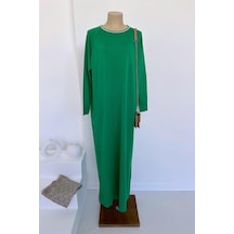 Reglan Merserize Elbise - Yeşil