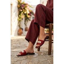 Ayakmod 513113 Z Bordo Kadın Terlik
