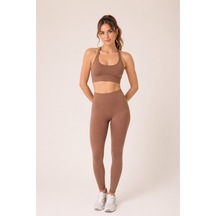 Jolt Kind Model Kalça Büzgülü Yüksek Bel Toparlayıcı Seamless Tayt Kahverengi